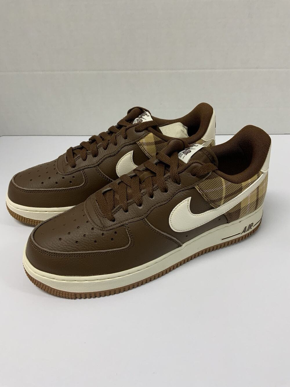 Nike Air Force 1 '07 LX Cacao Plaid DV0791 200 Size 7.5 Brown Tan Low Top Shoes
